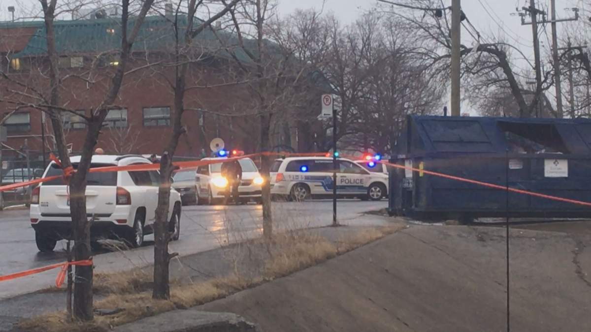 Police investigate after two men were shot in Ville-Marie Borough. Friday, April 6, 2018.