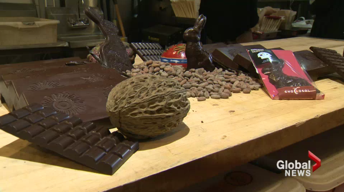 Fair trade chocolate products.