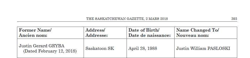 Convicted Sask. sex offender Justin Gryba changes name - image