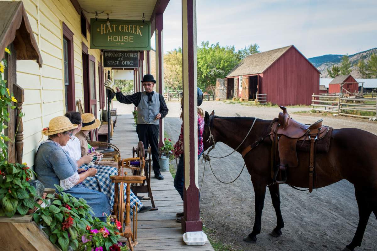 Actors in historical costume at Hat Creek Ranch