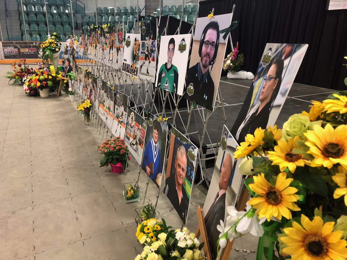 Tribute for the Humboldt Broncos after the vigil