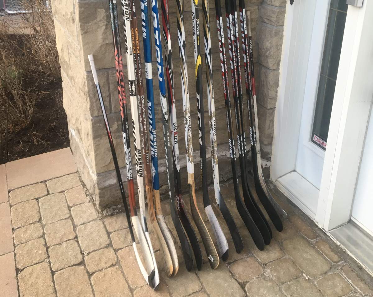 Darren Gill, father of a young hockey player, put out 15 hockey sticks for each of the victims in the Humboldt Broncos bus crash.