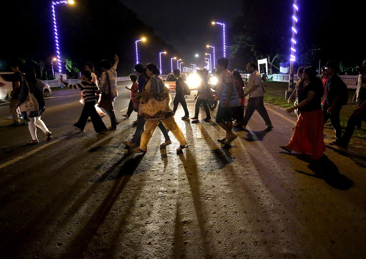 Indian activists march a protest rally against the rape and murder of eight-year-old Asifa Bano near Bhimrao Ramji Ambedkar statue in Kolkata, Eastern India.