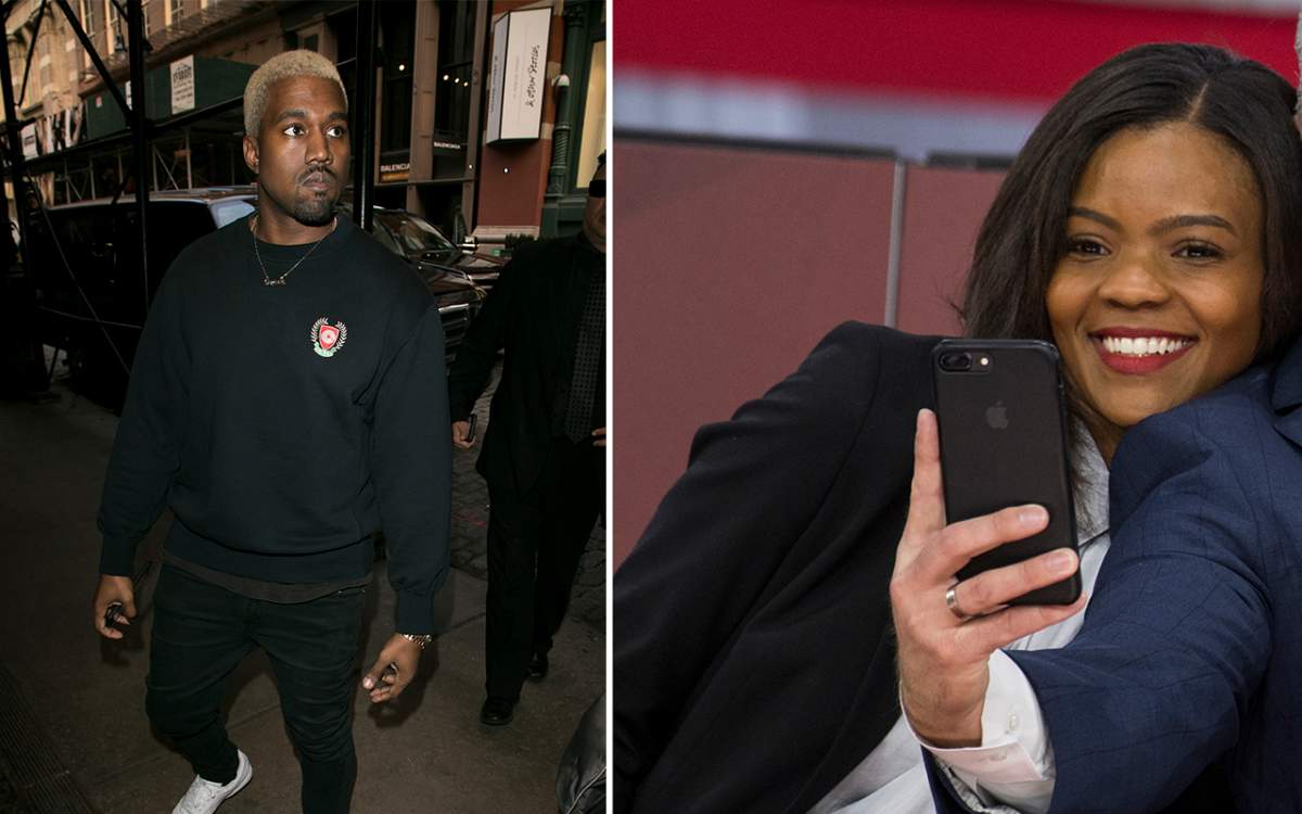 (L-R): Kanye West and Candace Owens.