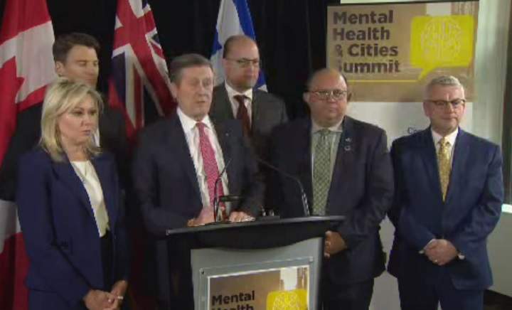 Big city mayors meet in Toronto for a summit on mental health on April 9, 2018.