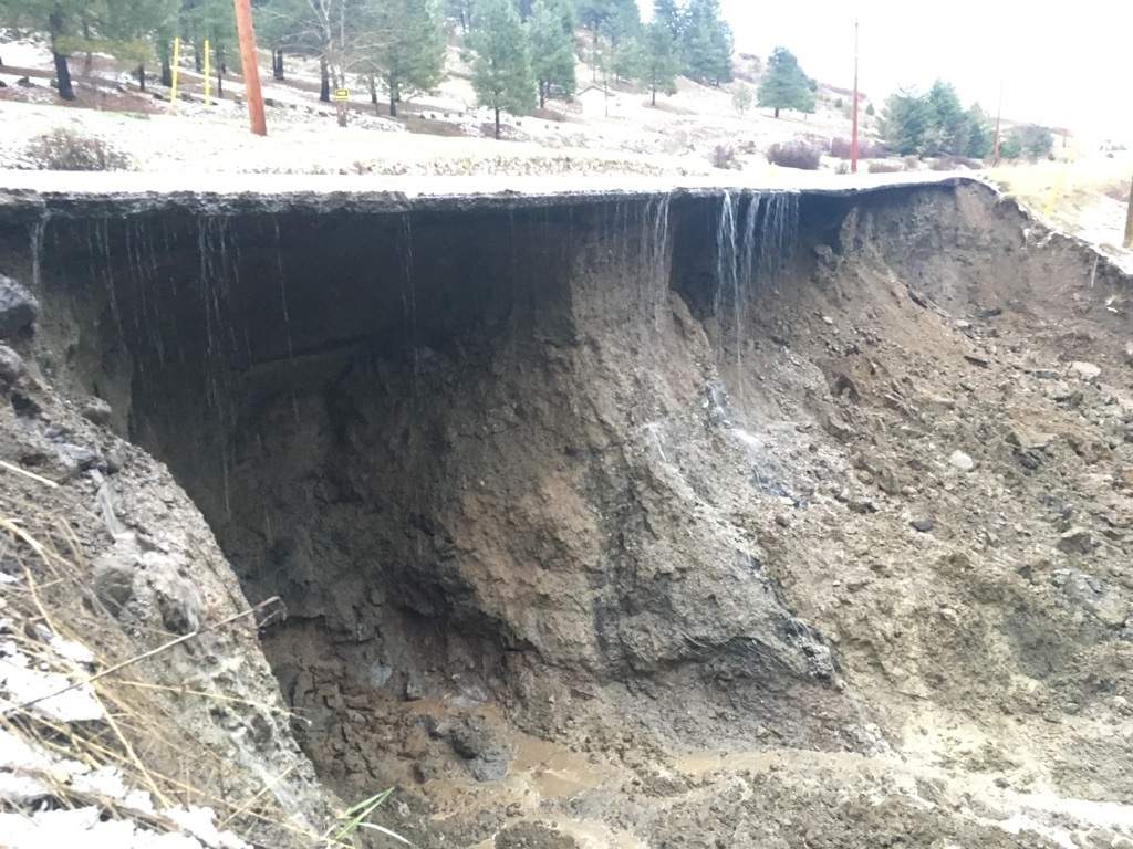 A washout early Tuesday morning has closed Highway 33 east of Kelowna.