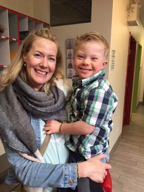 Jacqeline Arnold and her five-year-old son Nolan who attends the PREP program school on April 26, 2018.