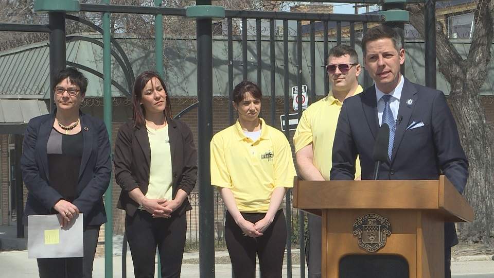 Mayor Brian Bowman announced funding for the Osborne Village BIZ foot patrol Wednesday.