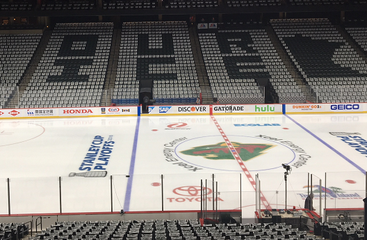 Thousands of Minnesotans contribute to the ice at Xcel Energy Center every night. 