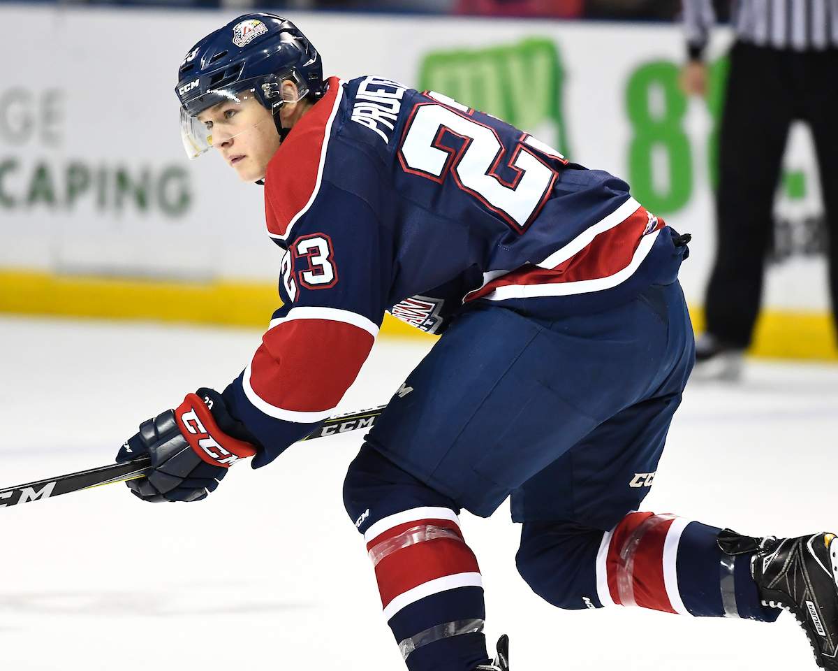 Aidan Prueter was taken in the second round by the Saginaw Spirit.