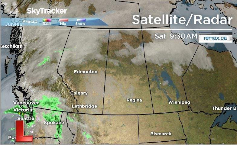 Moisture from the Pacific will bring rain into southern Alberta on Sunday, April 29, 2018