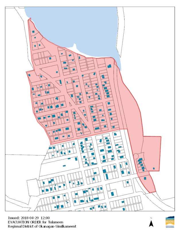Evacuation order for Tulameen area.