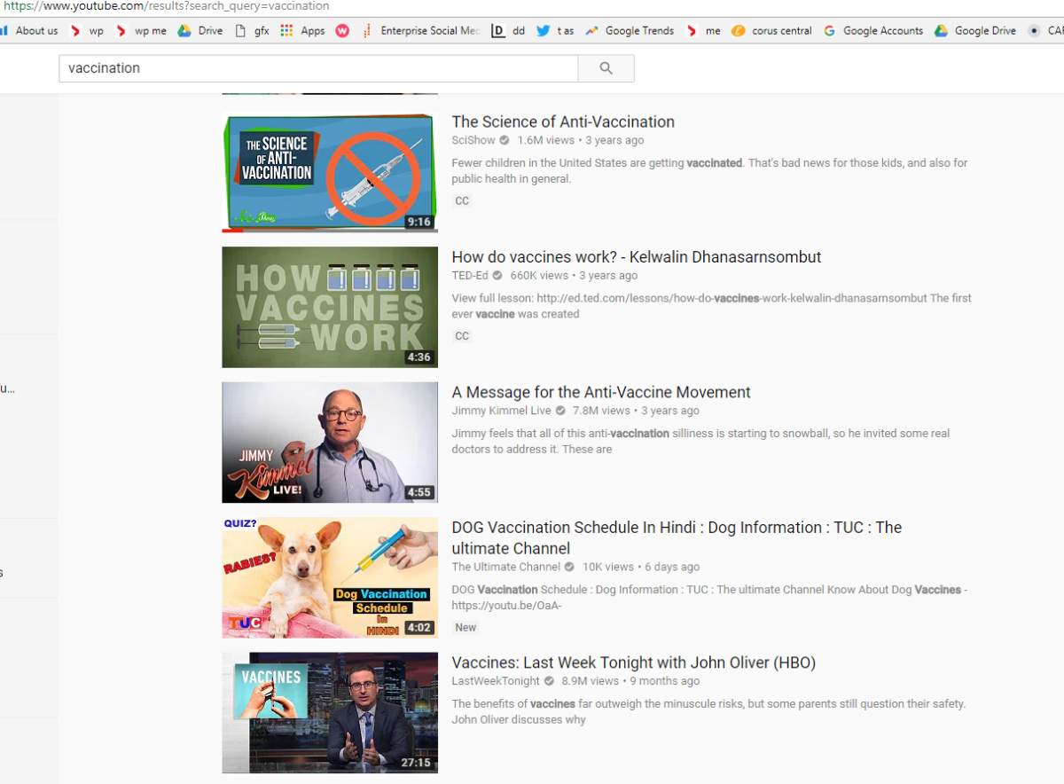 I created an anti-vax filter bubble for myself on YouTube (It was a bit too easy) - image
