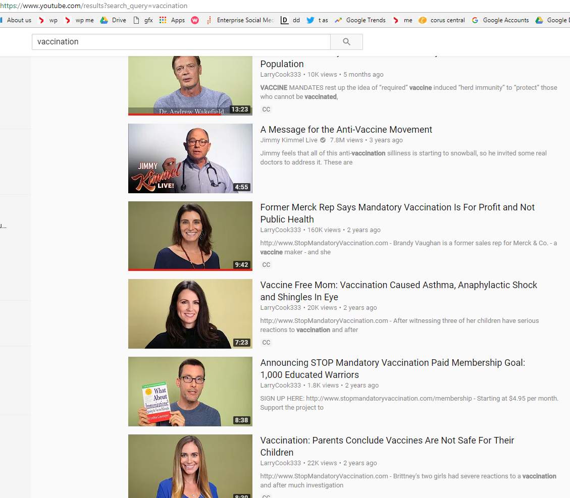I created an anti-vax filter bubble for myself on YouTube (It was a bit too easy) - image