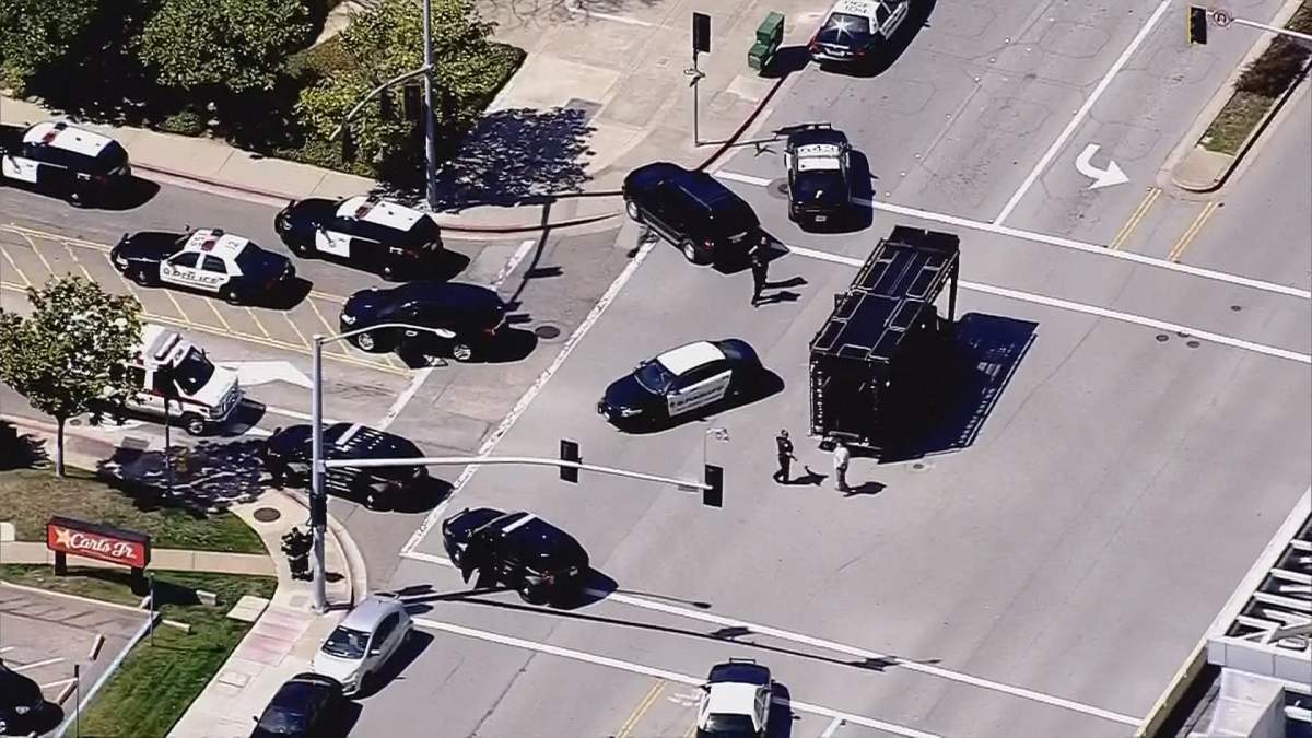 Heavy police presence at YouTube HQ in San Bruno after a shooting on Tuesday, April 3, 2018.