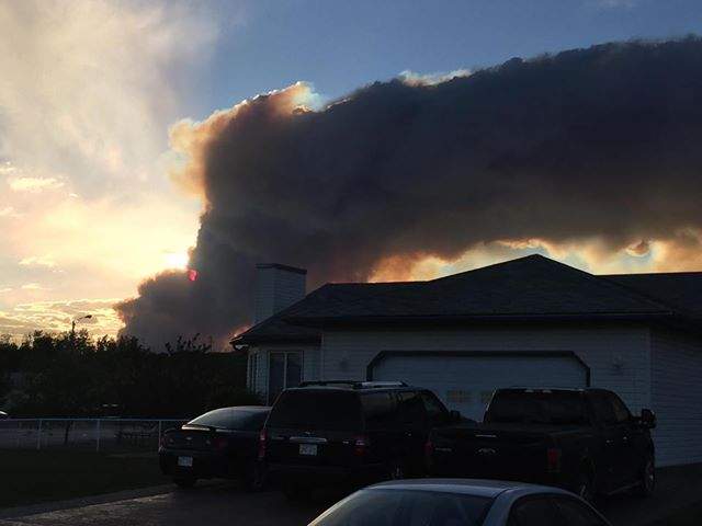 A fire burning near the northern Alberta town of Manning on May 28 and 29, 2018.