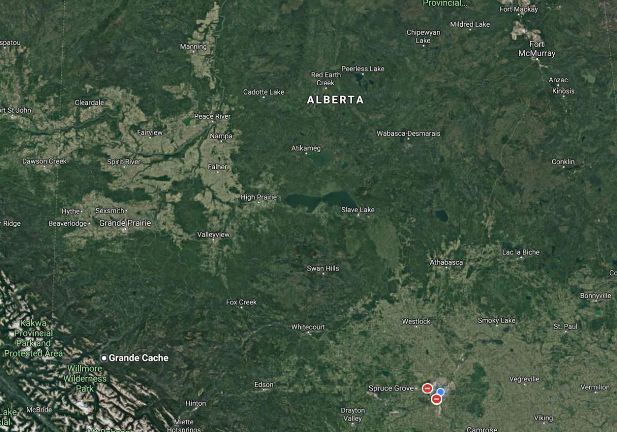 Cleanup took place about 65 kilometres northeast of Grand Cache, May 2016.