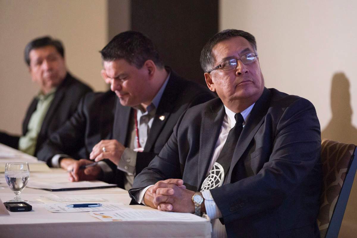 Chief Clifford Bull (right) appears in a 2016 file photo.