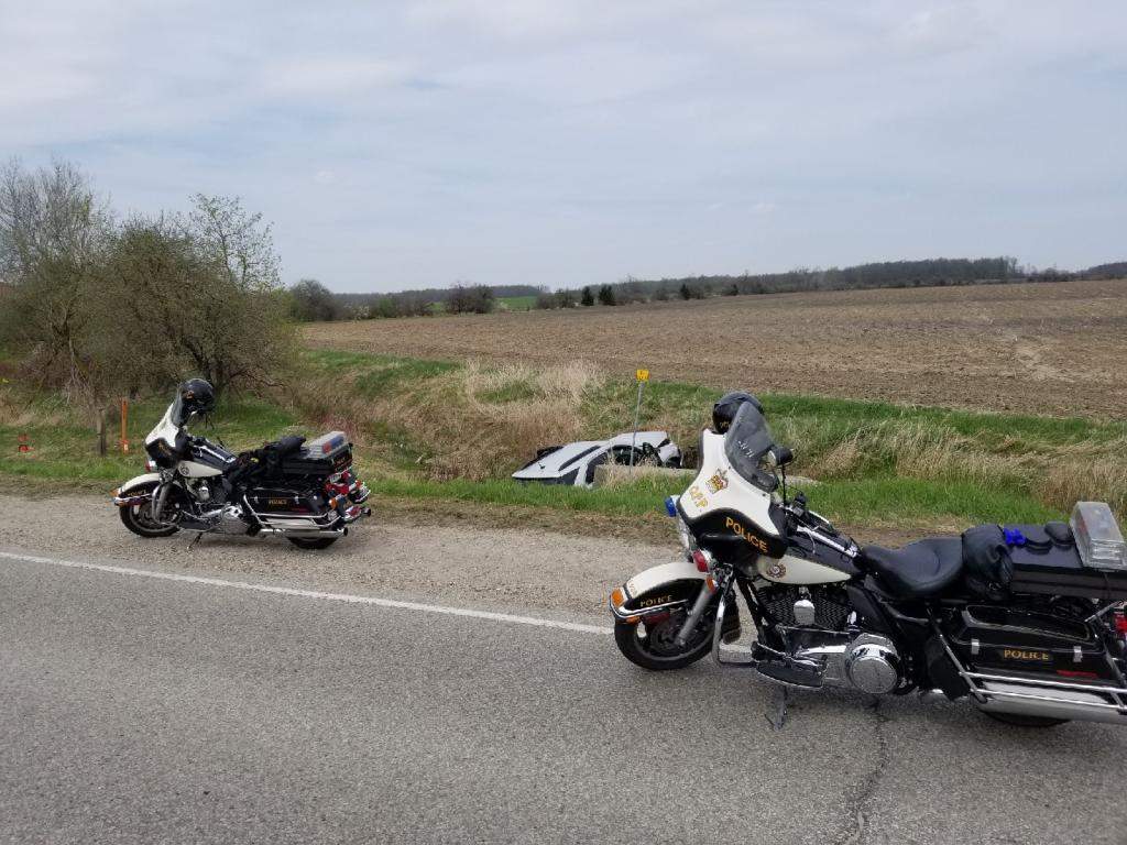 OPP say a 24-year-old woman was killed in a single-vehicle crash near Drayton on Monday afternoon.