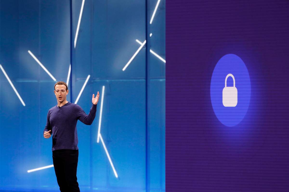 Facebook CEO Mark Zuckerberg makes the keynote speech at F8, the Facebook's developer conference, Tuesday, May 1, 2018, in San Jose, Calif.