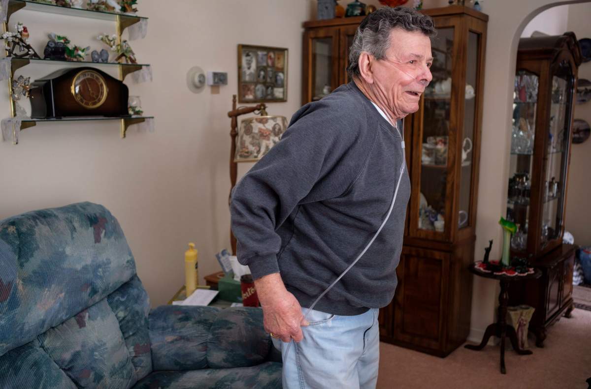 Nelson Smith, father of Canadian death row inmate Ronald Smith, stand after being interviewed at his home in Red Deer, Alta., Thursday, March 22, 2018. R