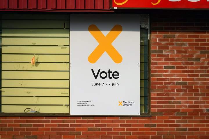 A poster by Elections Ontario encouraging residents to vote.