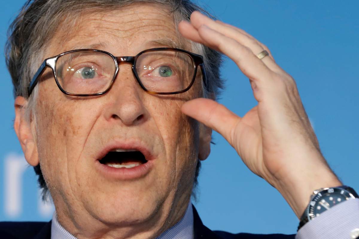 Bill Gates, co-chair of the Bill & Melinda Gates Foundation; speaks at a panel discussion on Building Human Capital during the IMF/World Bank spring meeting in Washington, U.S., April 21, 2018. REUTERS/Yuri Gripas.