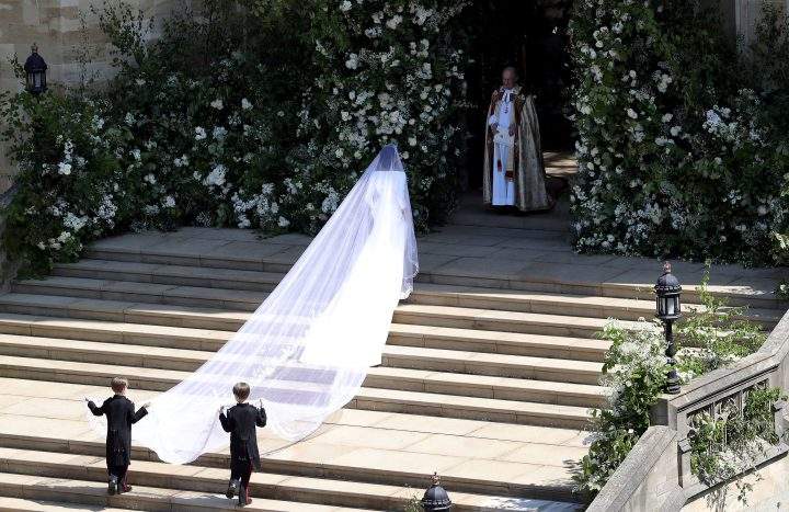 Meghan Markle arrives at St George’s Chapel at Windsor Castle for her wedding to Prince Harry Windsor, Britain, May 19, 2018.