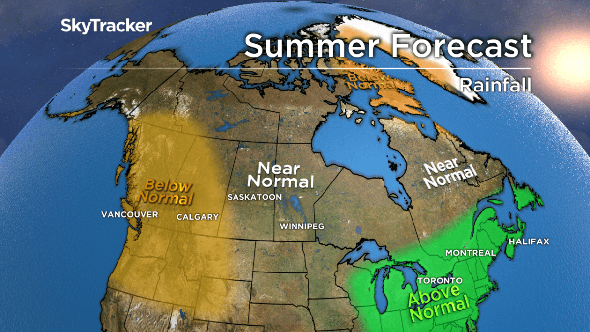 Summer rainfall across Canada