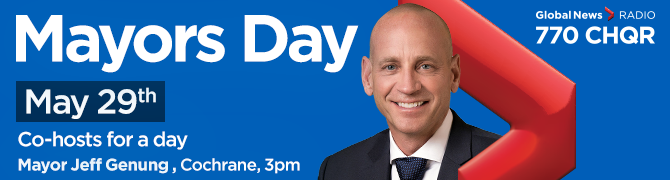 Cochrane Mayor Jeff Genung co-hosts with Angela Kokott at 3p.m. on Mayors Day.