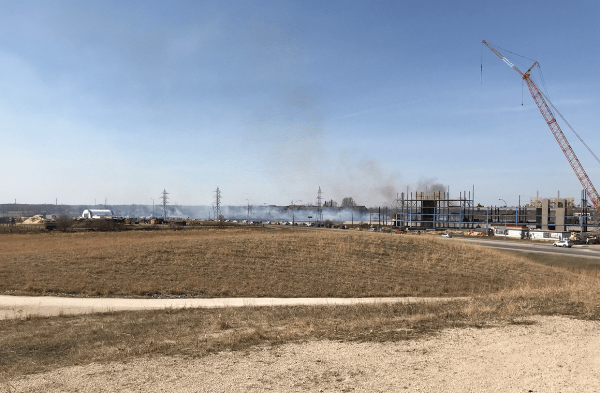 A look at the blaze from near Wilkes Avenue. 
