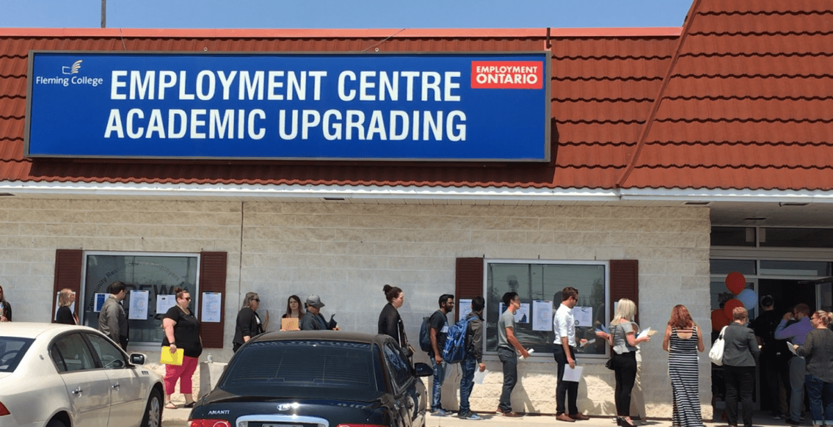Dozens were lined up for a job fair for the Shorelines Casino Peterborough, in May.
