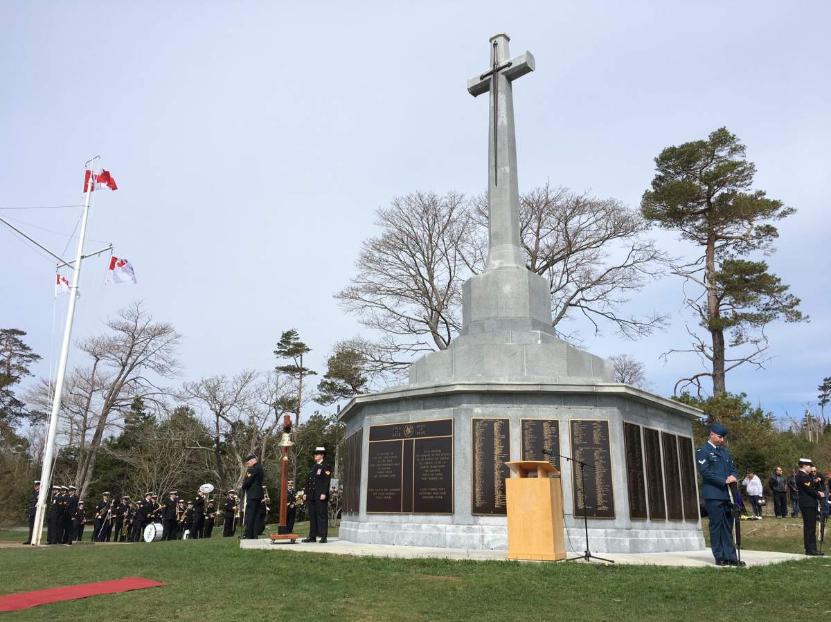 Military and civilians gather at Point Pleasant Park to commemorate the Battle of the Atlantic on May 6, 2018.