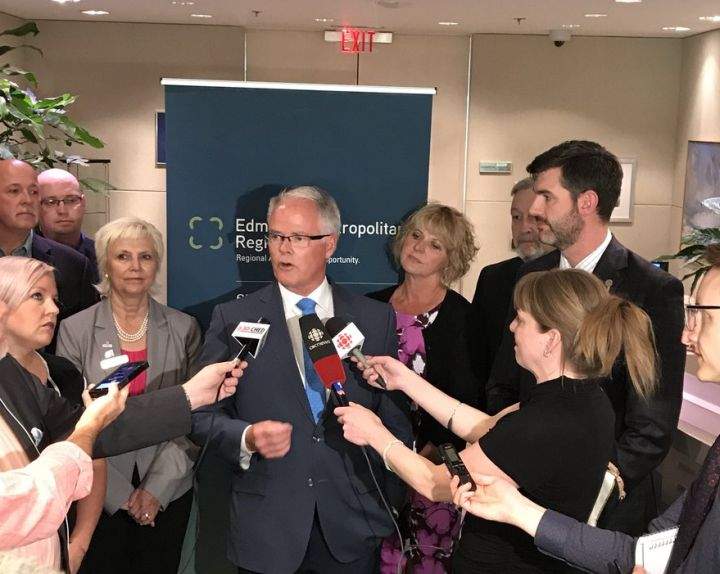 Edmonton's regional mayors got together on Monday to reaffirm their support for the Trans Mountain pipeline expansion project.