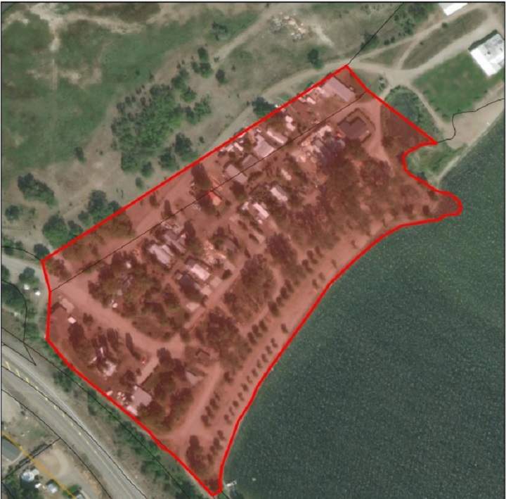 A map of the Willow Beach evacuation order area. 