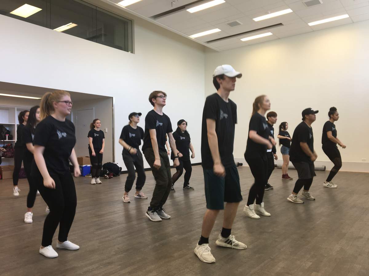James Fowler High School student rehearse