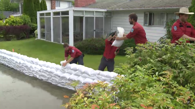 BC Wildfire Service crews were a key part of efforts to stave off flooding in 2017, filling sandbags, building protective walls and helping with cleanup.