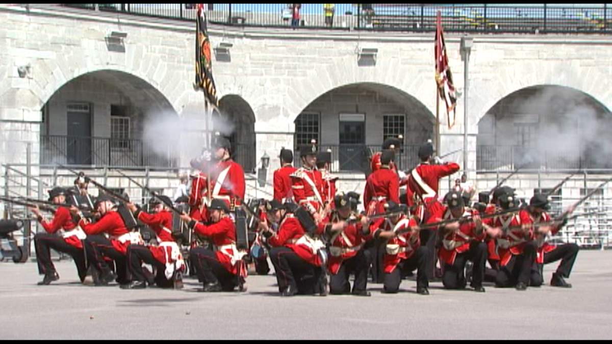 2017 Fort Henry Guard in defensive square formation.