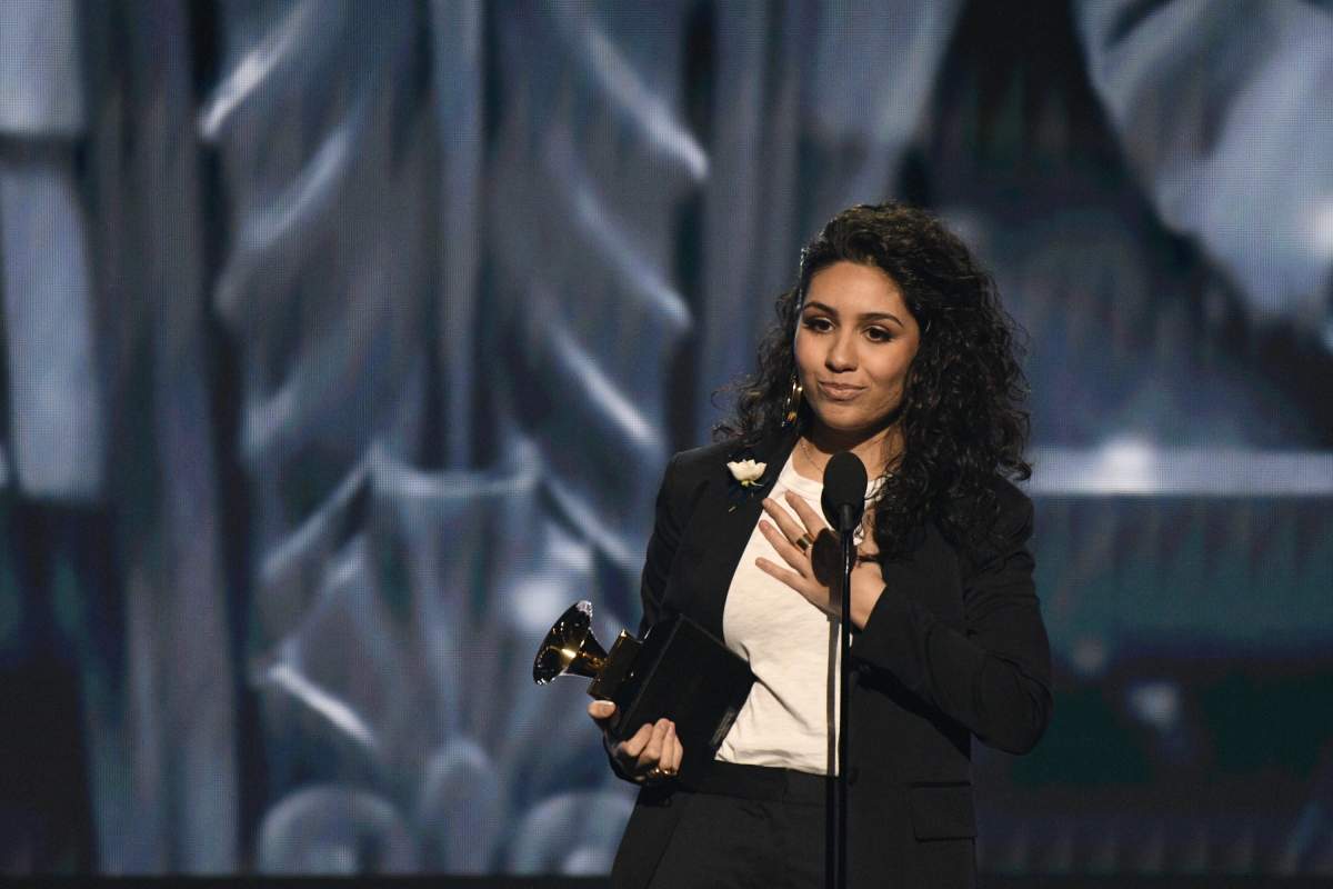 Alessia Cara wins Grammy for best new artist at the 60th annual Grammy awards. (Photo by John Paul Filo/CBS via Getty Images)