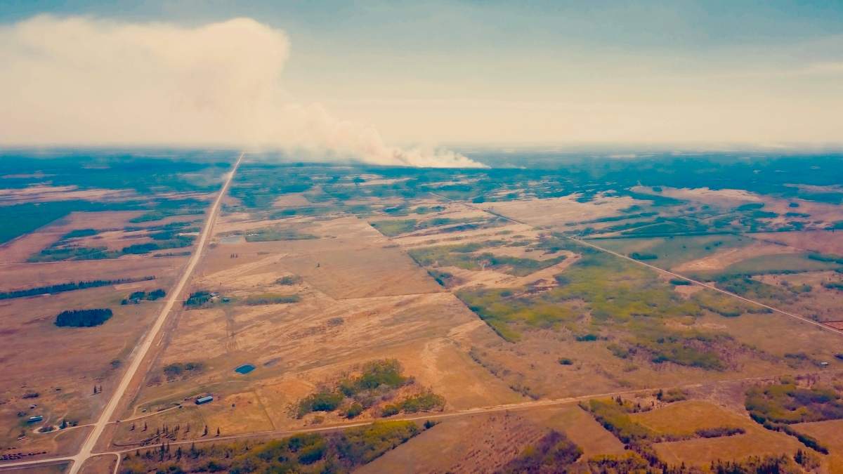 Wildfires have forced the RM of Grahamdale into a state of emergency. This photo was taken Monday.