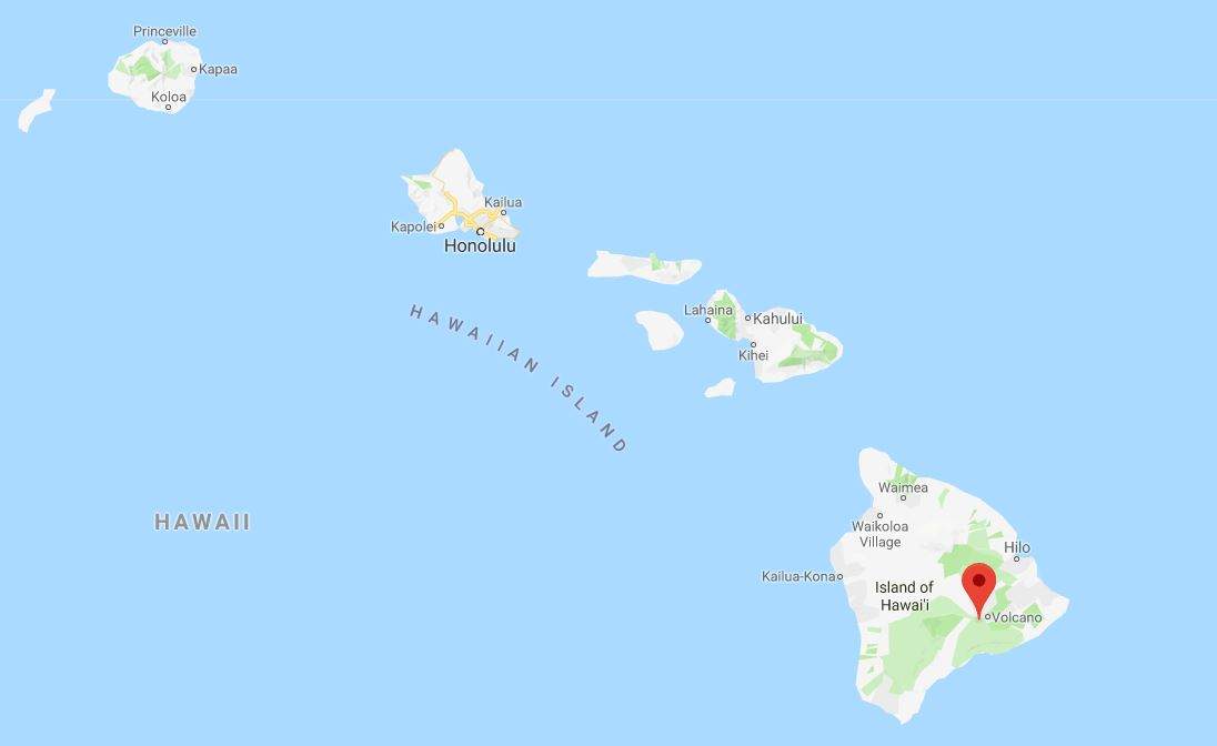 Kīlauea volcano is located along the southern shore in the Hawaiian Islands and is the most active of the five volcanoes that together form the island.