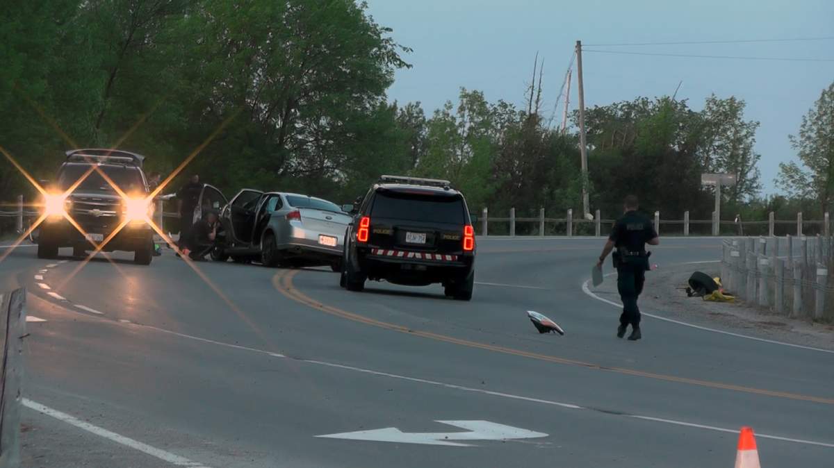 A motorcylist was killed following a collision with a car on Friday afternoon on Highway 36 just north of Lindsay.