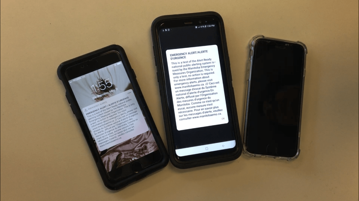 Some phones in Manitoba went off with the emergency test alert while others didn't. 