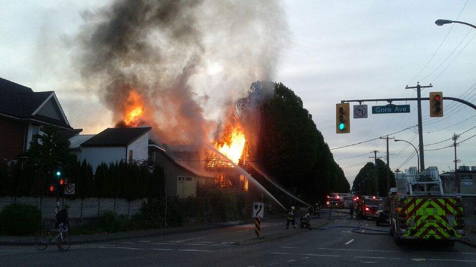 Vancouver fire crews on scene Thursday. Photo submitted by Ken Hamilton.