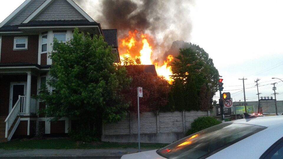 Vancouver fire crews on scene Thursday. Photo submitted by Ken Hamilton.
