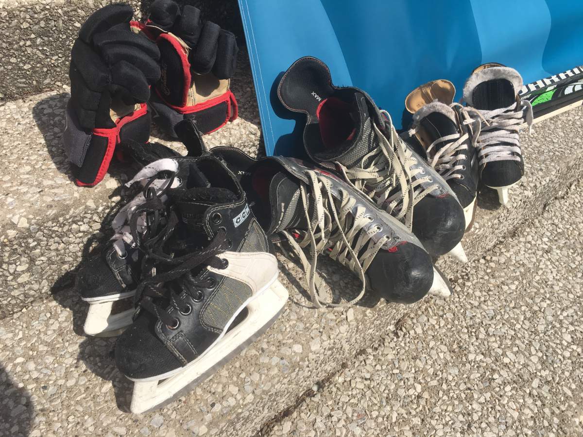Skate for Great collects used skates, helmets, and sticks to donate to various charities, community programs and schools.
