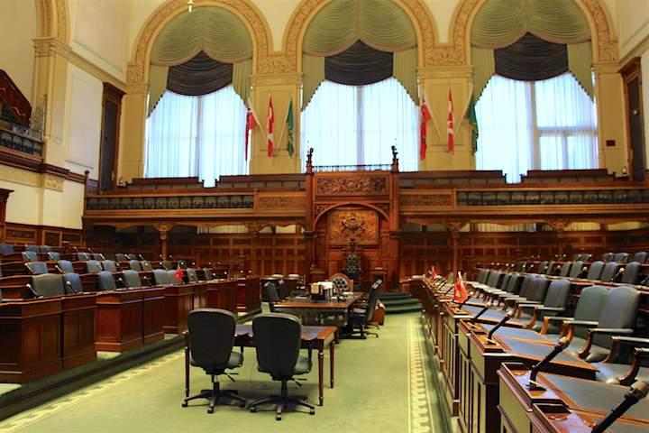 Inside the Ontario legislature at Queen's Park.