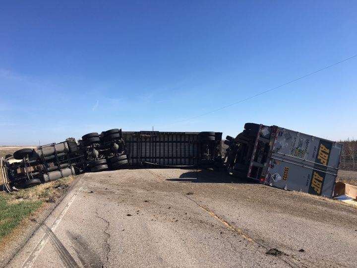 Authorities are investigating a collision on Highway 791 near Indus, Alta.