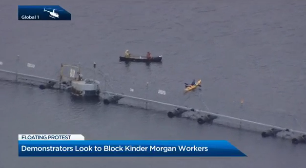 You can see two of the vessels on the water in the view from the Global 1 helicopter.