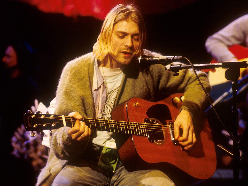 Kurt Cobain of Nirvana during the taping of 'MTV Unplugged' at Sony Studios in New York City, in November 1993.